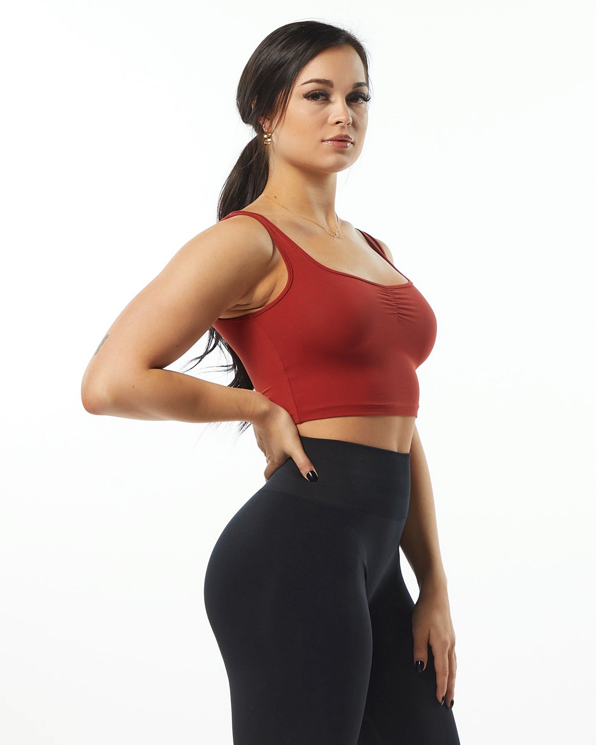 Cherry Alphalete Fitted Square Neck Tank | WPSELD086