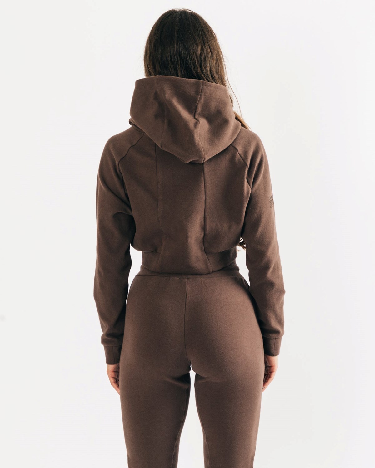 Cocoa Alphalete Relaxed Single-Brushed Pullover Hoodie | SUWLHQ612