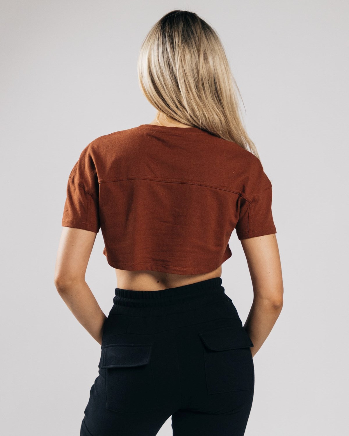 Copper Alphalete Heavy Cotton Dropped Shoulder Crop | ZHXRCA516