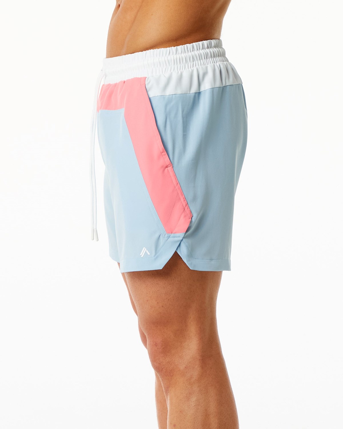 Coral / Light Blue Alphalete Lined Swim Trunk | MVWGYF816