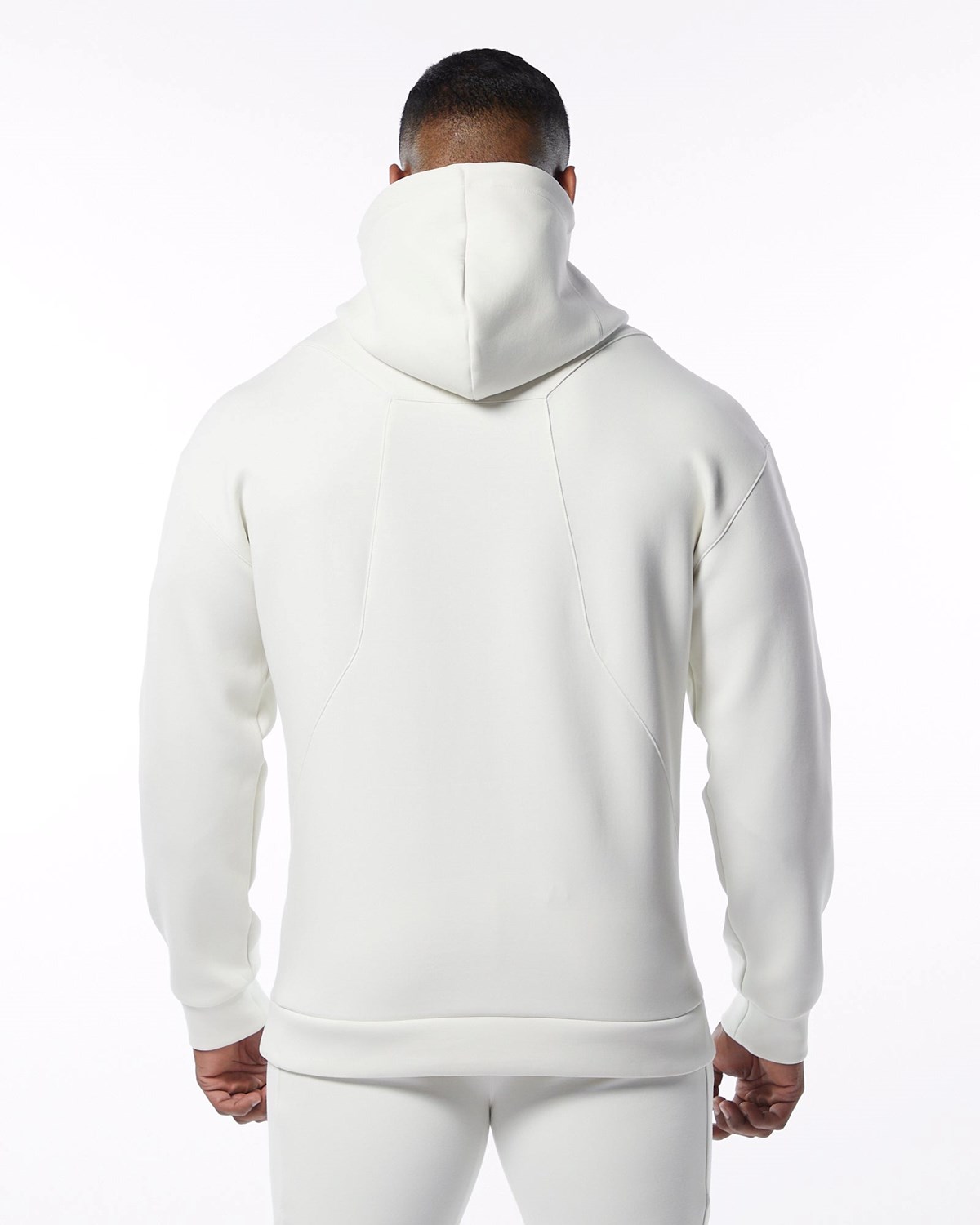 Cream Alphalete Interlock Knit Hoodie | LUPXMW870