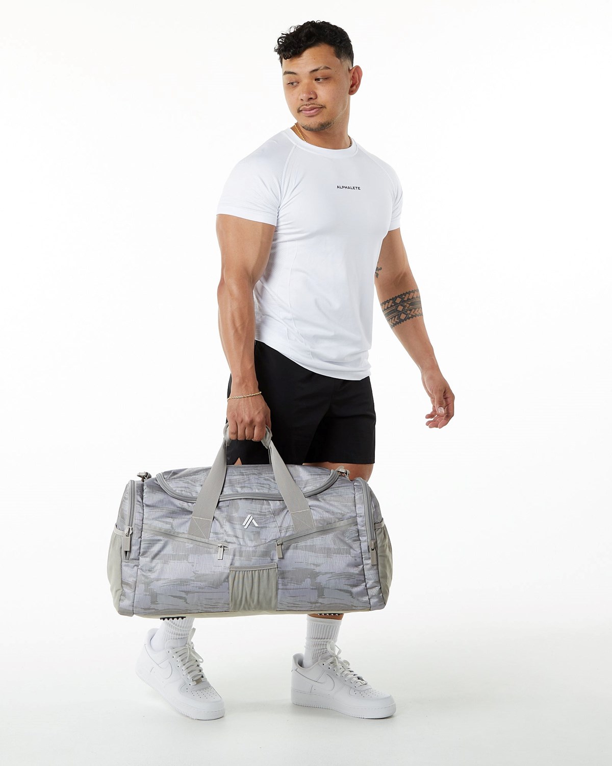 Desert Canvas Camo Alphalete Duffel Bag | VPAXHC680