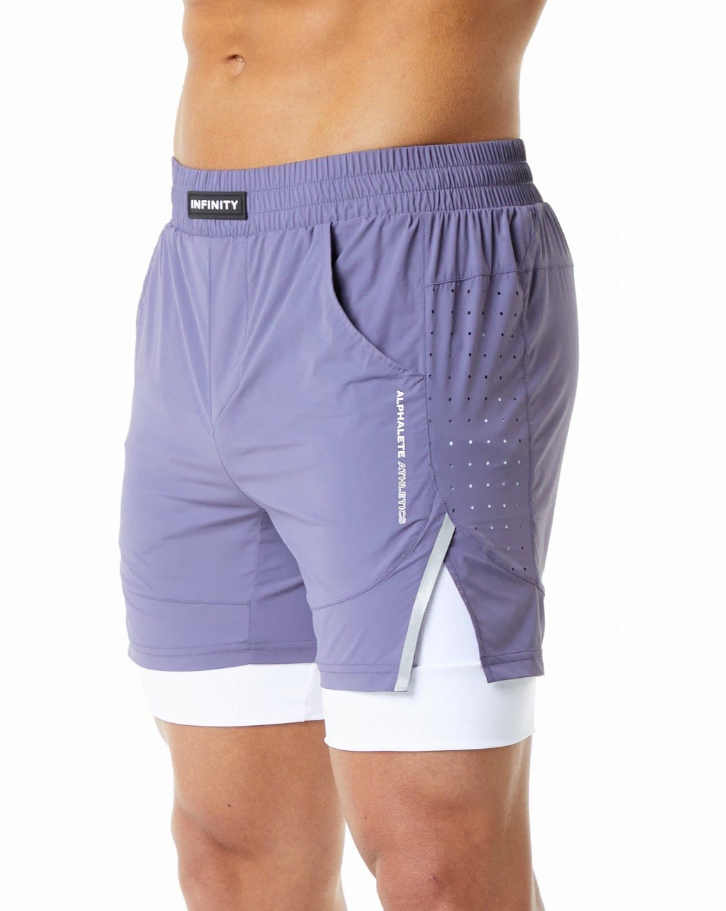 Digital Violet Alphalete Compression Lined 4-Way Stretch Training Short | QOTBCA923