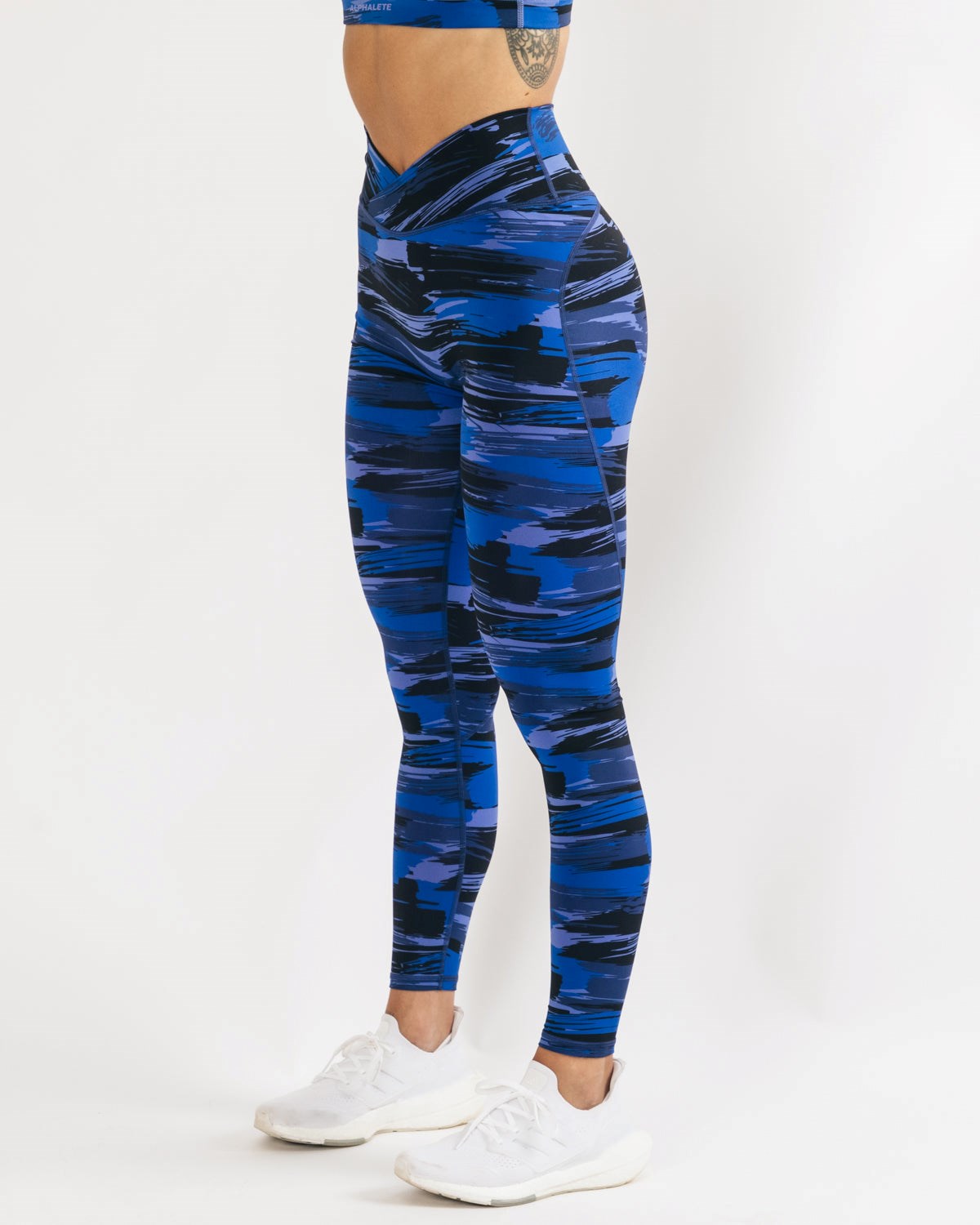 Electric Blue Canvas Camo Alphalete All-Purpose Legging | CMHLYR923