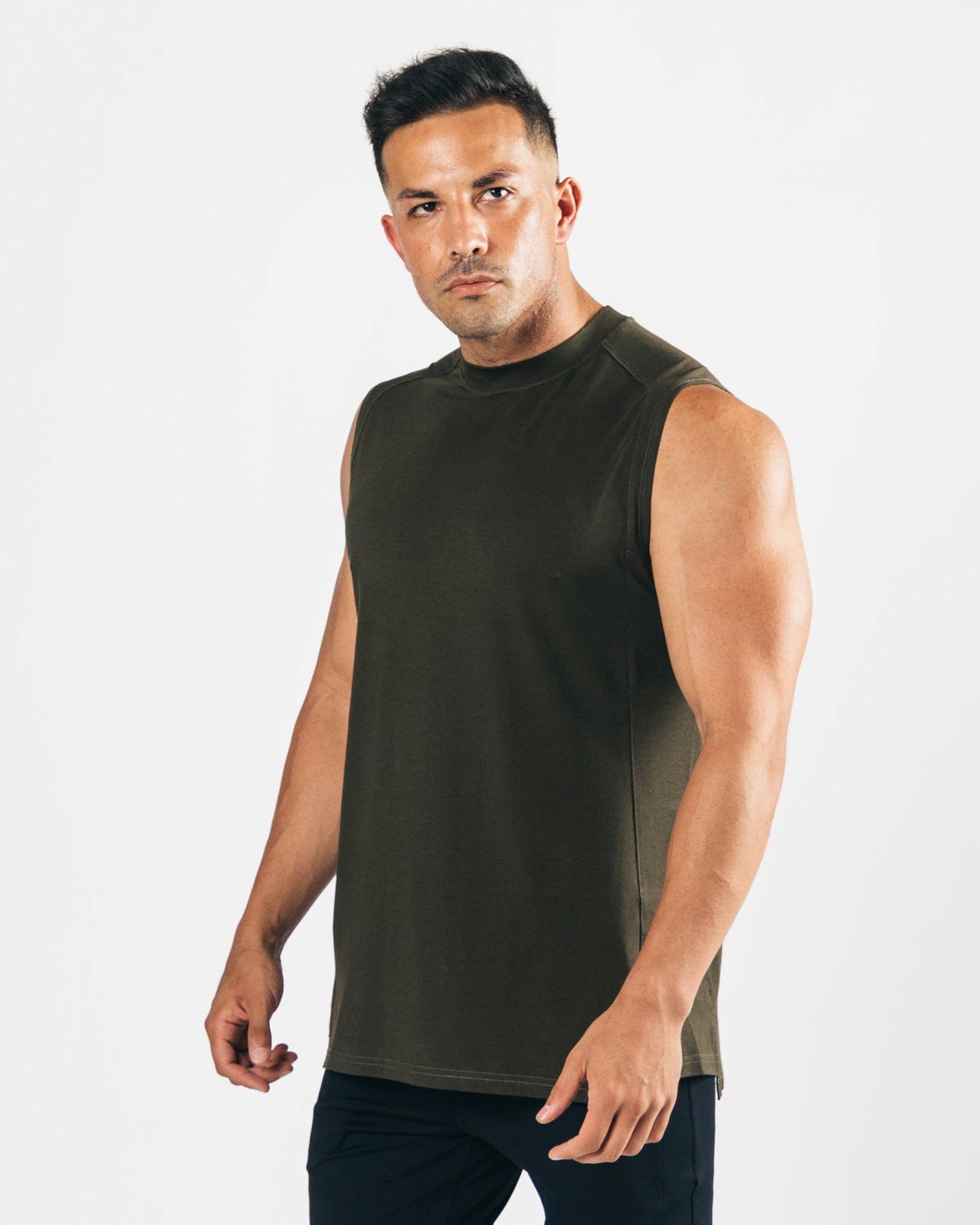 Espresso Alphalete High-Neck Premium Cutoff | YVOUCM019