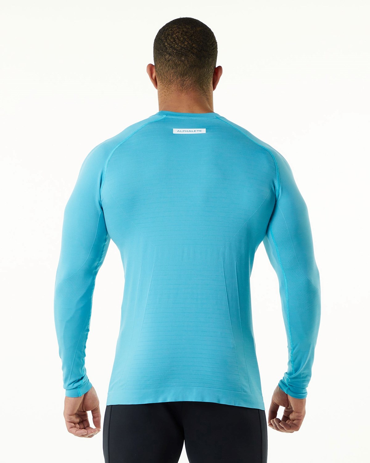 Faded Ocean Alphalete High Performance Seamless Long Sleeve Tee | TMVUDS047