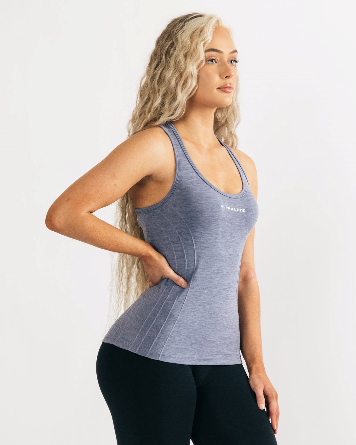 French Blue Alphalete High Performance Seamless Tank | LSUHXB501