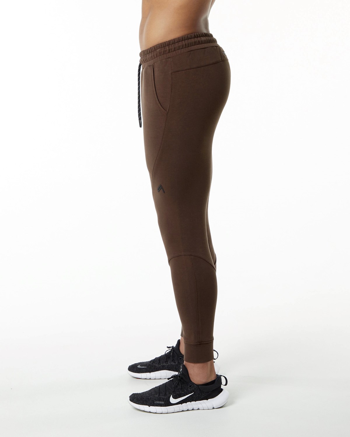 Fudge Brown Alphalete Interlock Knit Cuffed Jogger | RJHGTX453