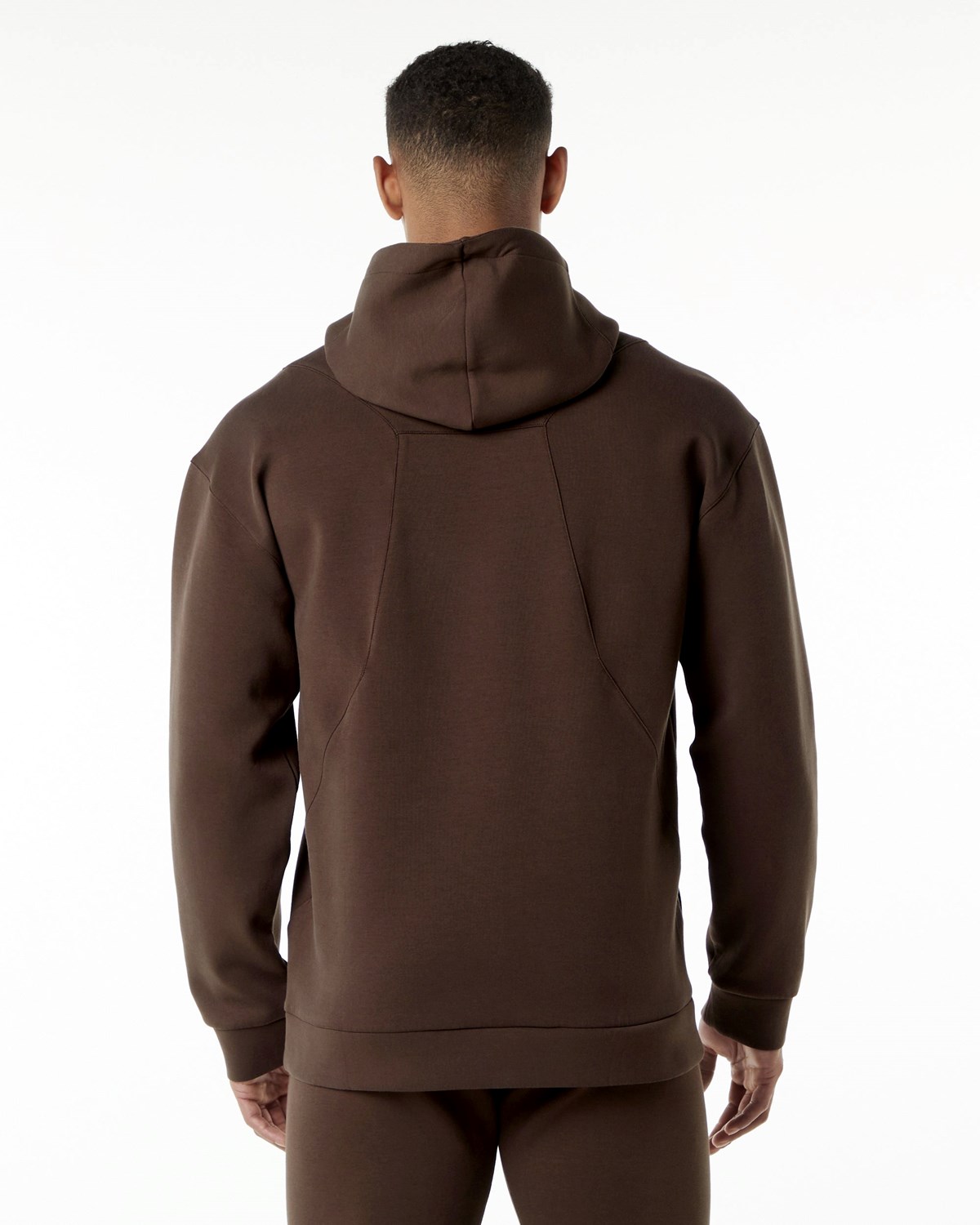 Fudge Brown Alphalete Relaxed Interlock Knit Hoodie | IAJYZU315