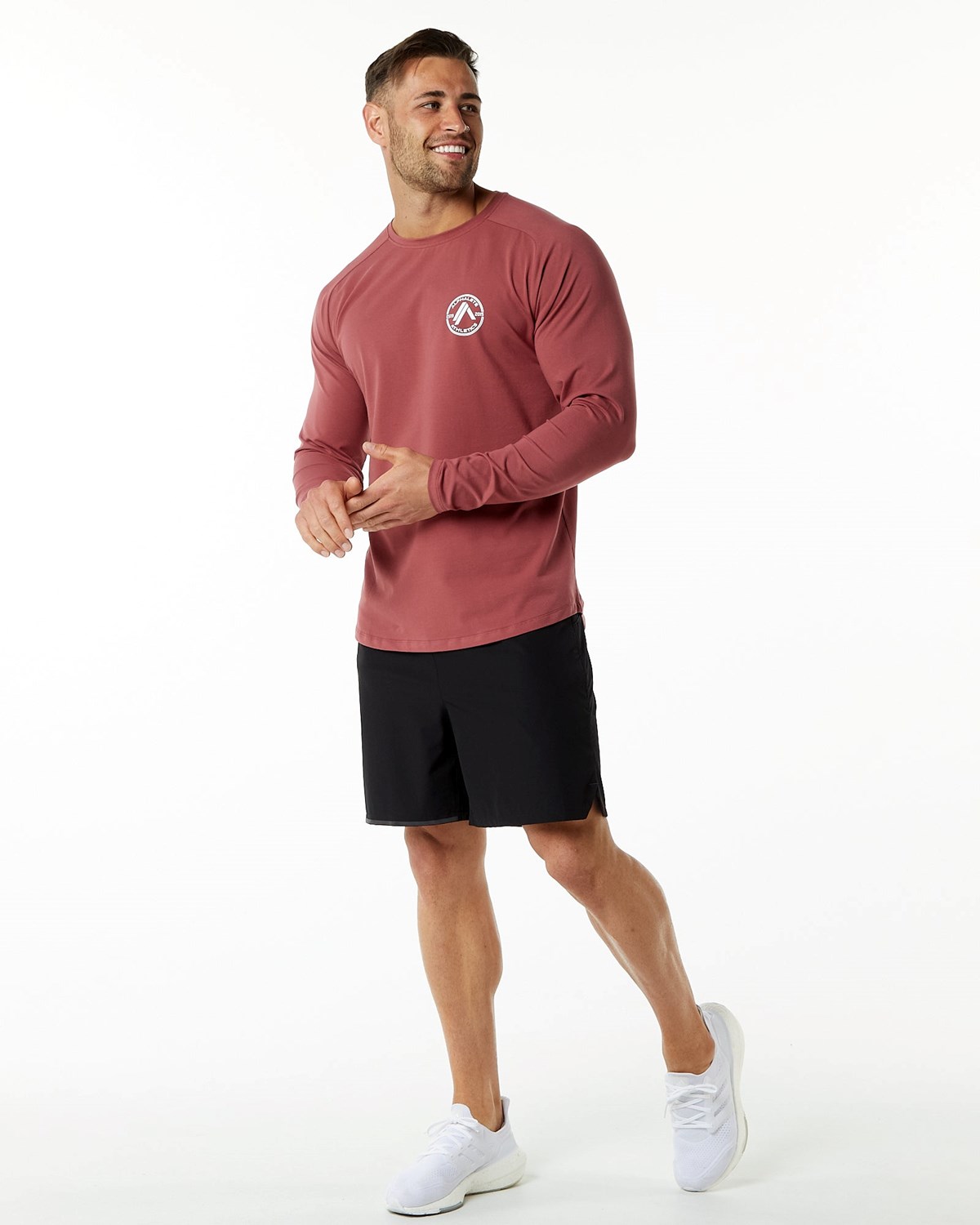 Gingerbread Alphalete Fitted Performance Long Sleeve | MTGCZK792