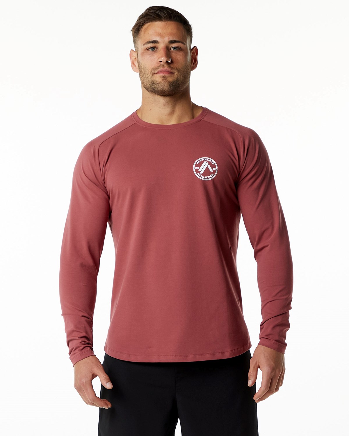 Gingerbread Alphalete Fitted Performance Long Sleeve | MTGCZK792