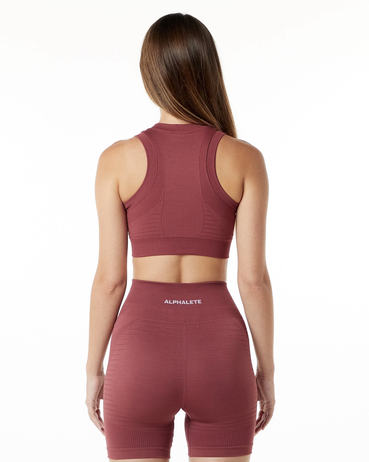 Gingerbread Alphalete High Performance Seamless Crop Bra | OBTDSX025