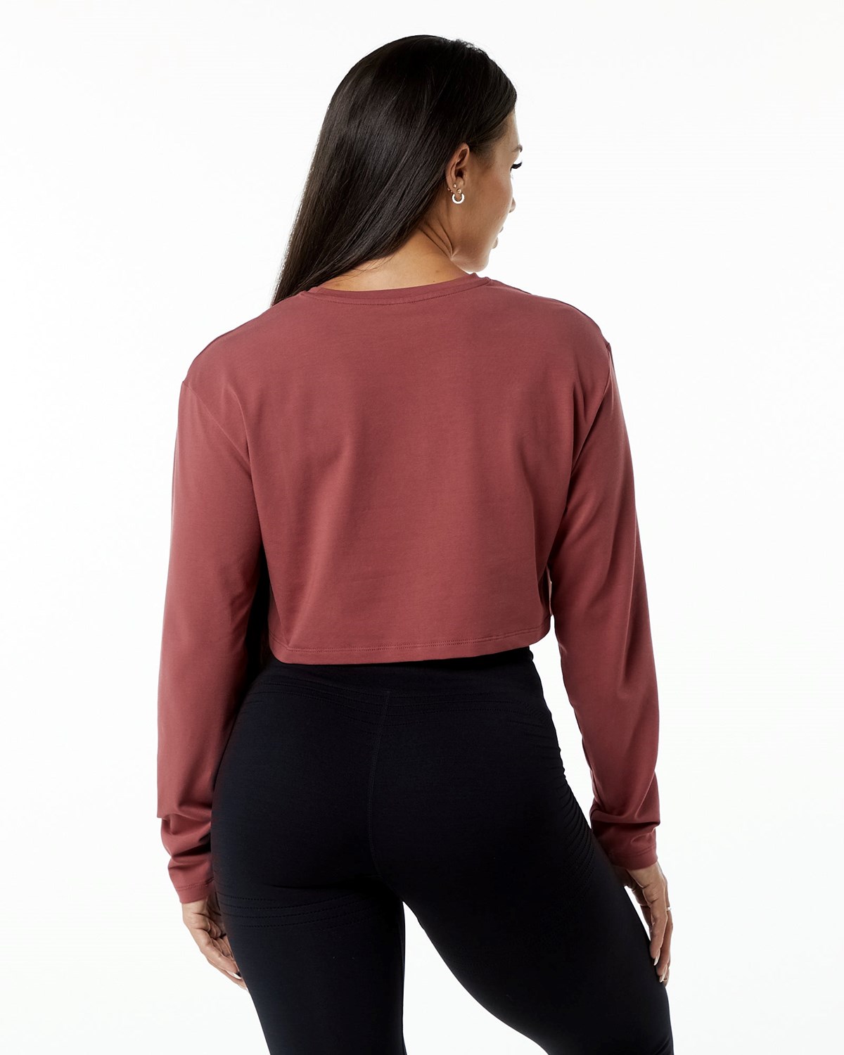 Gingerbread Alphalete Oversized Performance Long Sleeve Crop | ZDMBFJ510