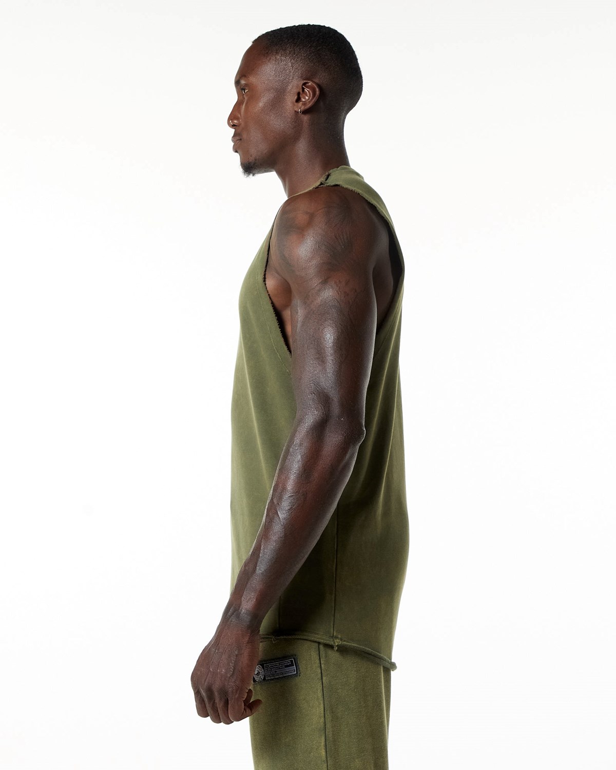 Green Aventurine Alphalete Mid-Weight Washed Terry Cutoff | CMWNYA796