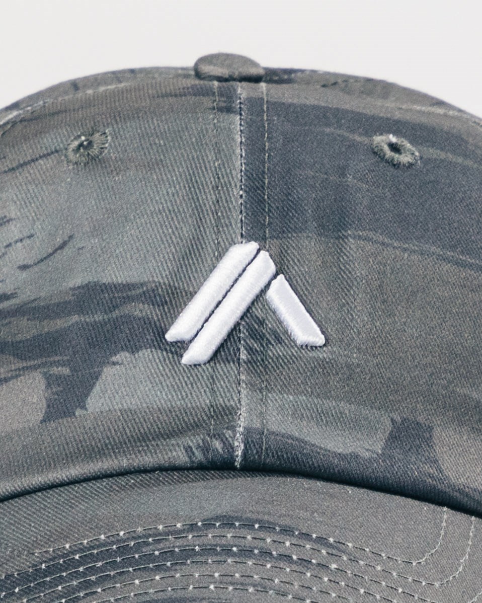 Grey Camo Alphalete Adjustable Cap | KMEAGB390