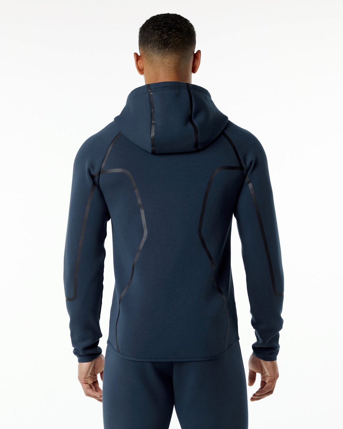 Harbor Navy Alphalete Interlock Knit Full-Zip Hoodie | GEUZYO824