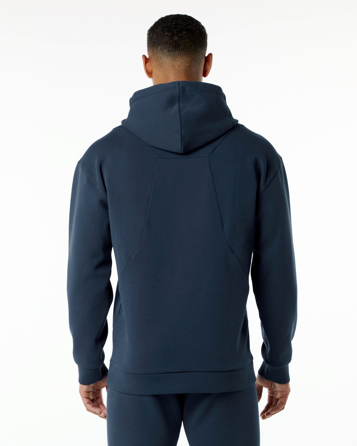 Harbor Navy Alphalete Relaxed Interlock Knit Hoodie | CSOXYV536