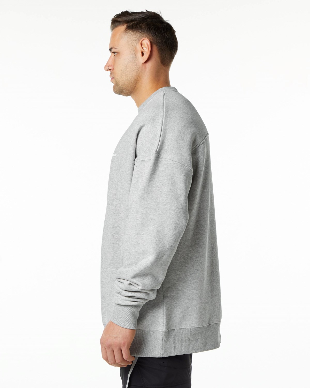 Heather Grey Alphalete Brushed Fleece Crewneck Sweater | PVERZX604