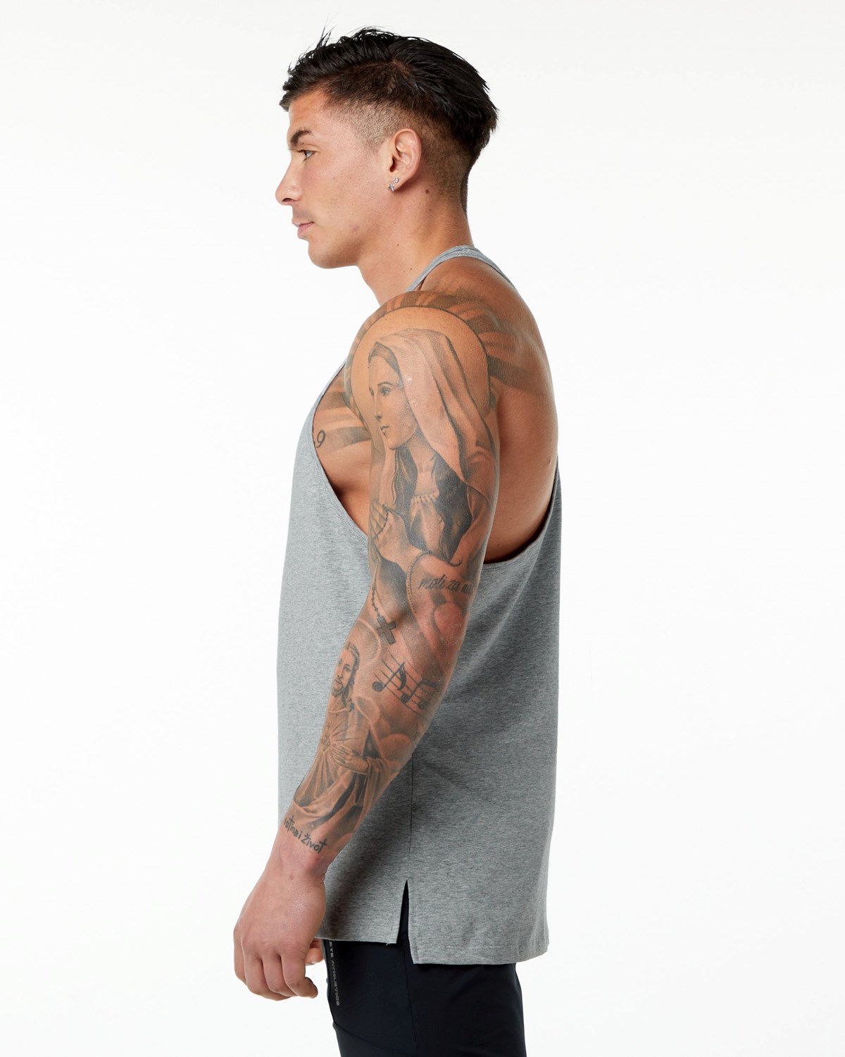 Heather Grey Alphalete Stepped Hem Stringer | XPKZWN963