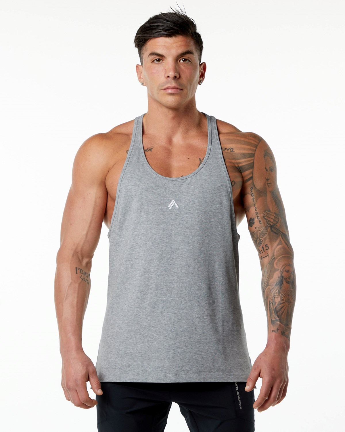 Heather Grey Alphalete Stepped Hem Stringer | XPKZWN963