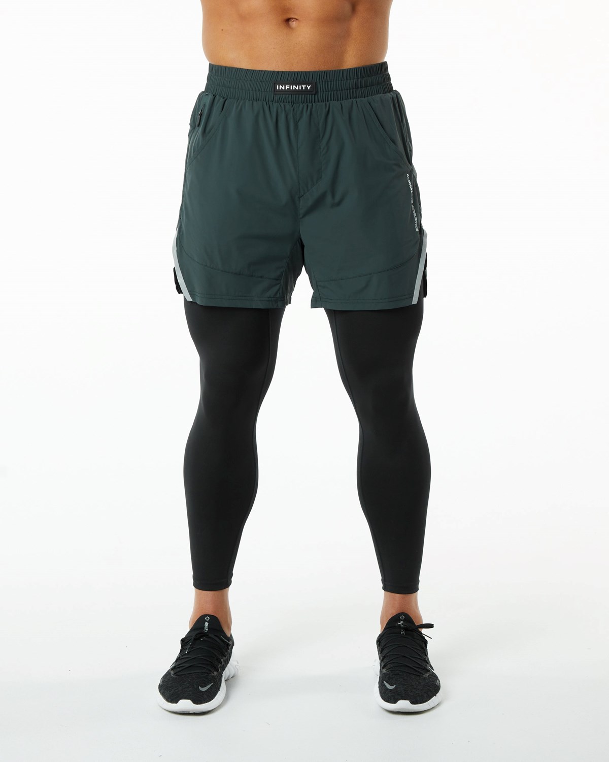 Hunter Green Alphalete Compression Lined Woven Training Short | DLTXKB310