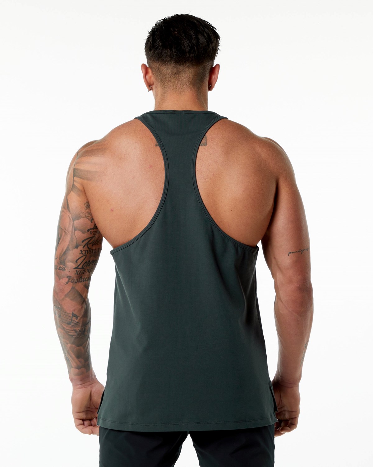 Hunter Green Alphalete Stepped Hem Stringer | IHSOMX965