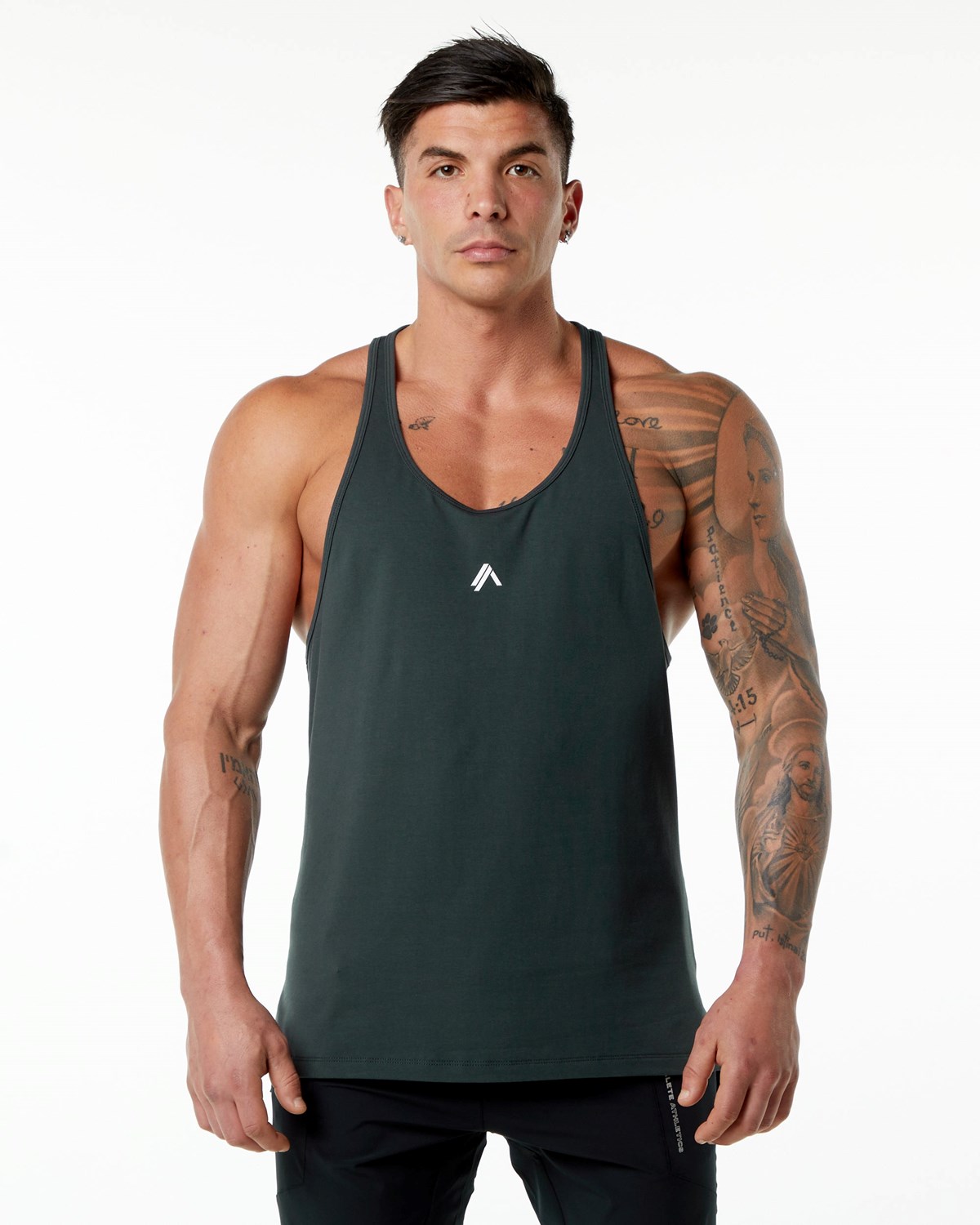 Hunter Green Alphalete Stepped Hem Stringer | IHSOMX965