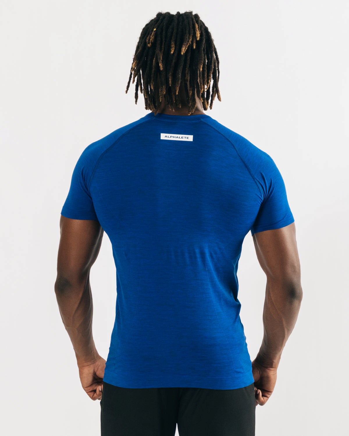 Hydro Blue Alphalete High Performance Seamless Short Sleeve Tee | AXWVZU810