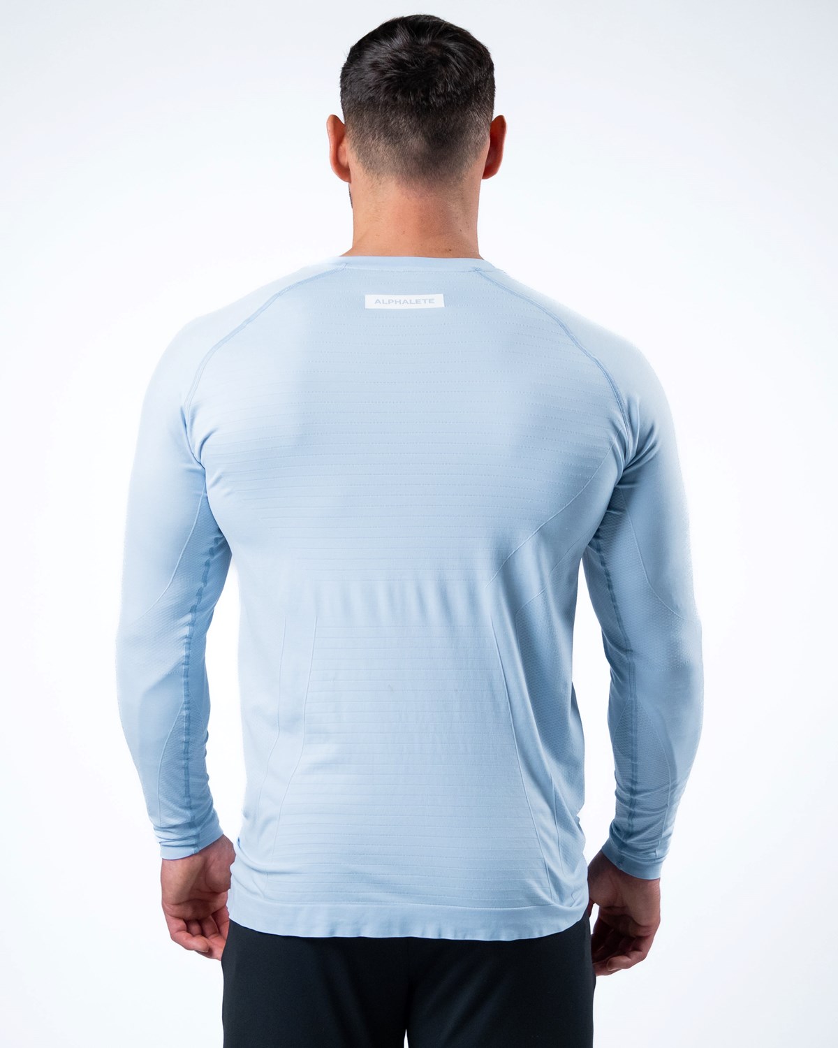 Ice Blue Alphalete High Performance Seamless Long Sleeve Tee | EQZMGA465