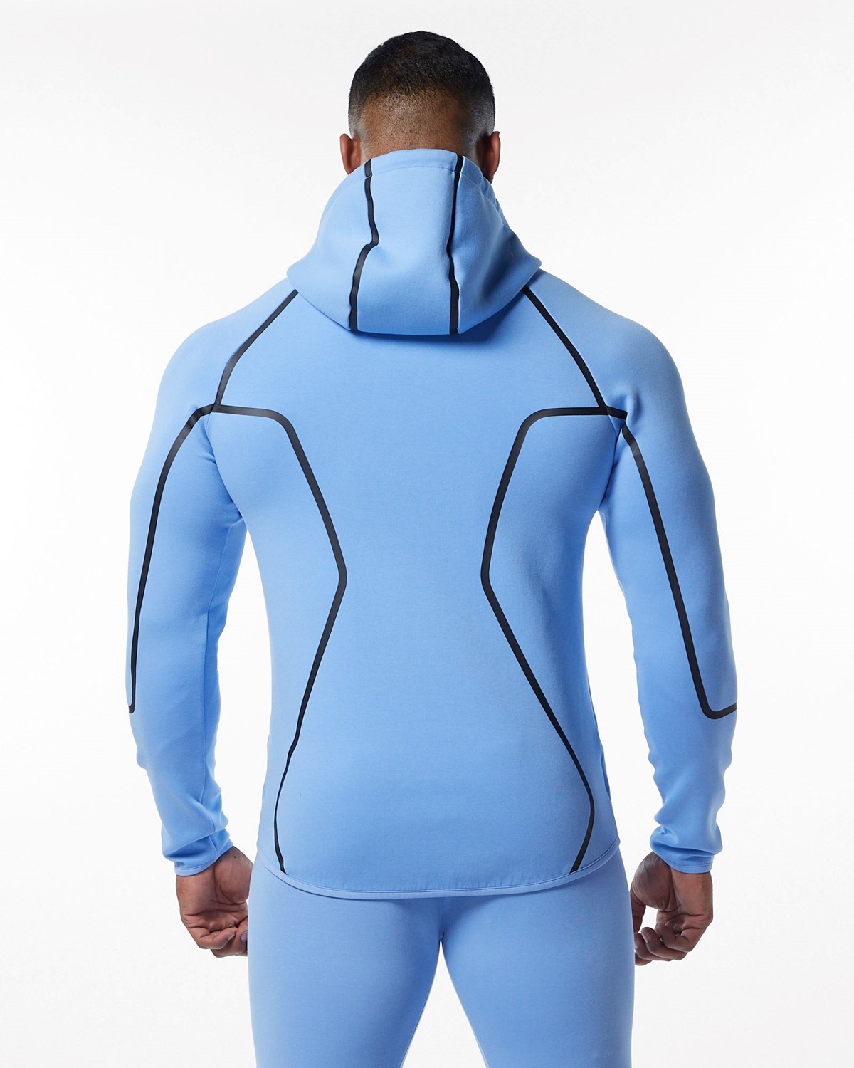 Light Blue Alphalete Interlock Knit Full-Zip Hoodie | NPSFHB594