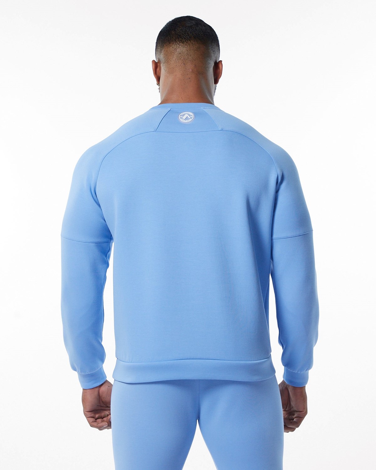 Light Blue Alphalete Interlock Knit Pullover | SAZJLV391