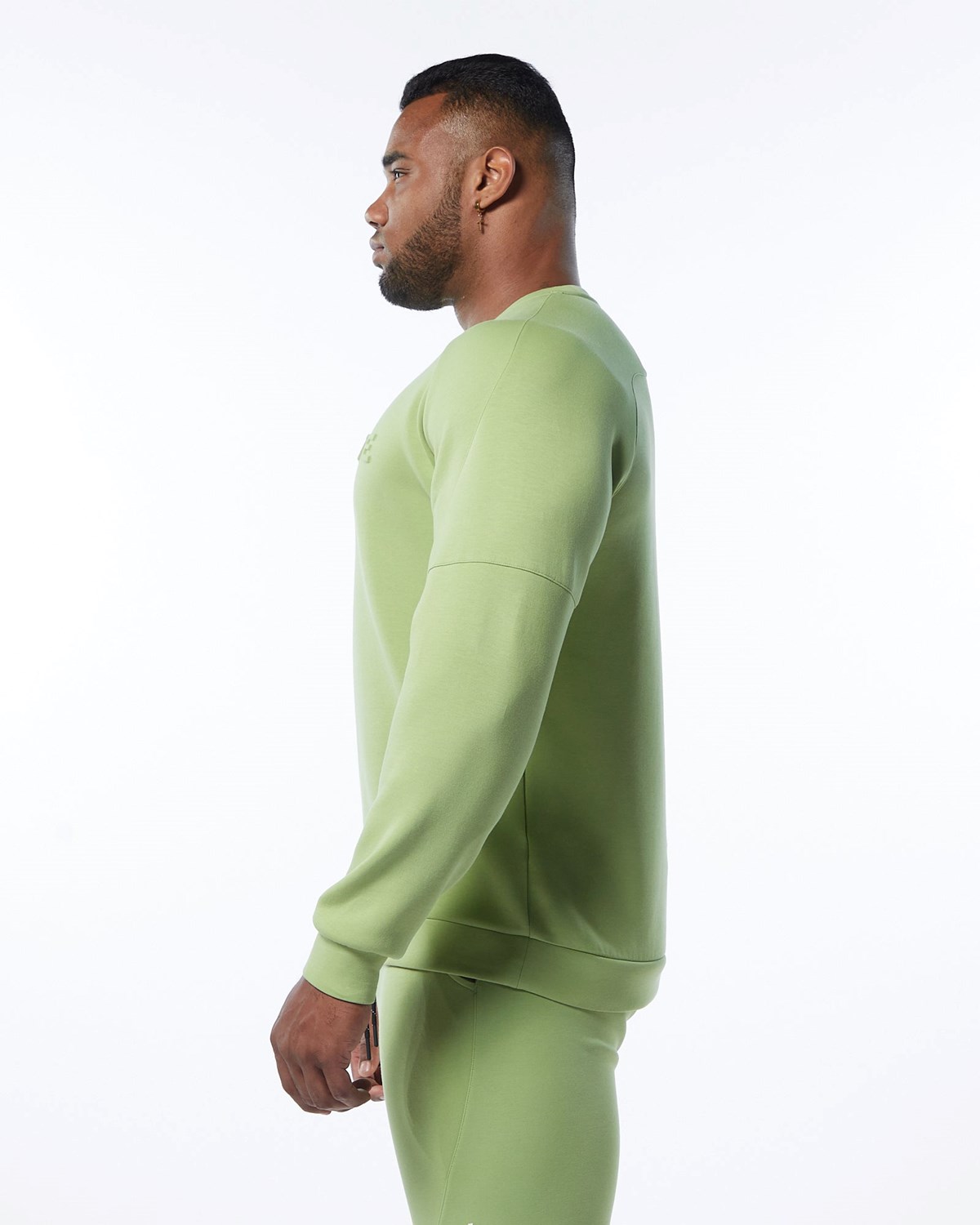 Light Green Alphalete Interlock Knit Pullover | RVSGWP802