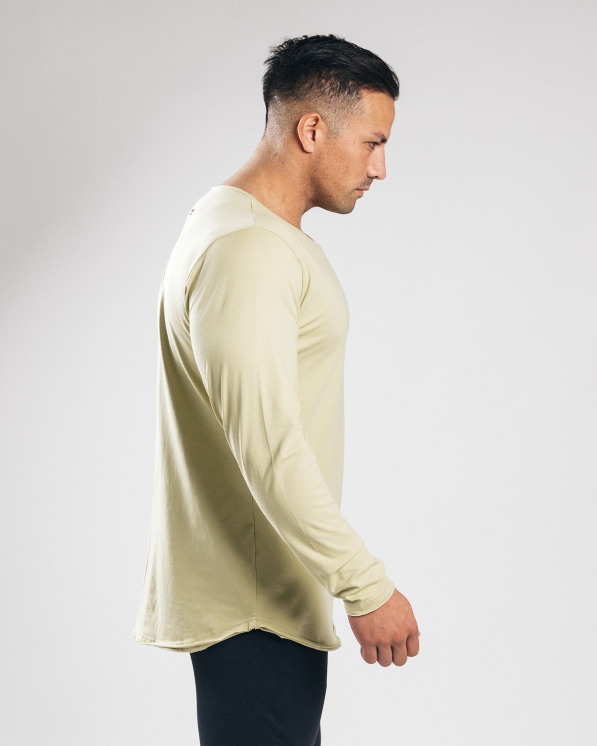 Light Olive Alphalete Fitted Long Sleeve | SPZNHT643