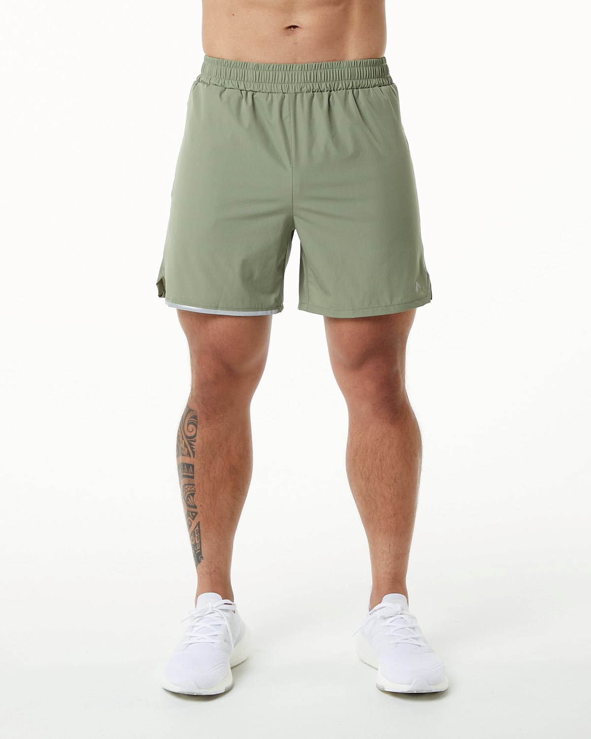 Light Olive Alphalete Woven 4-Way Stretch 5\