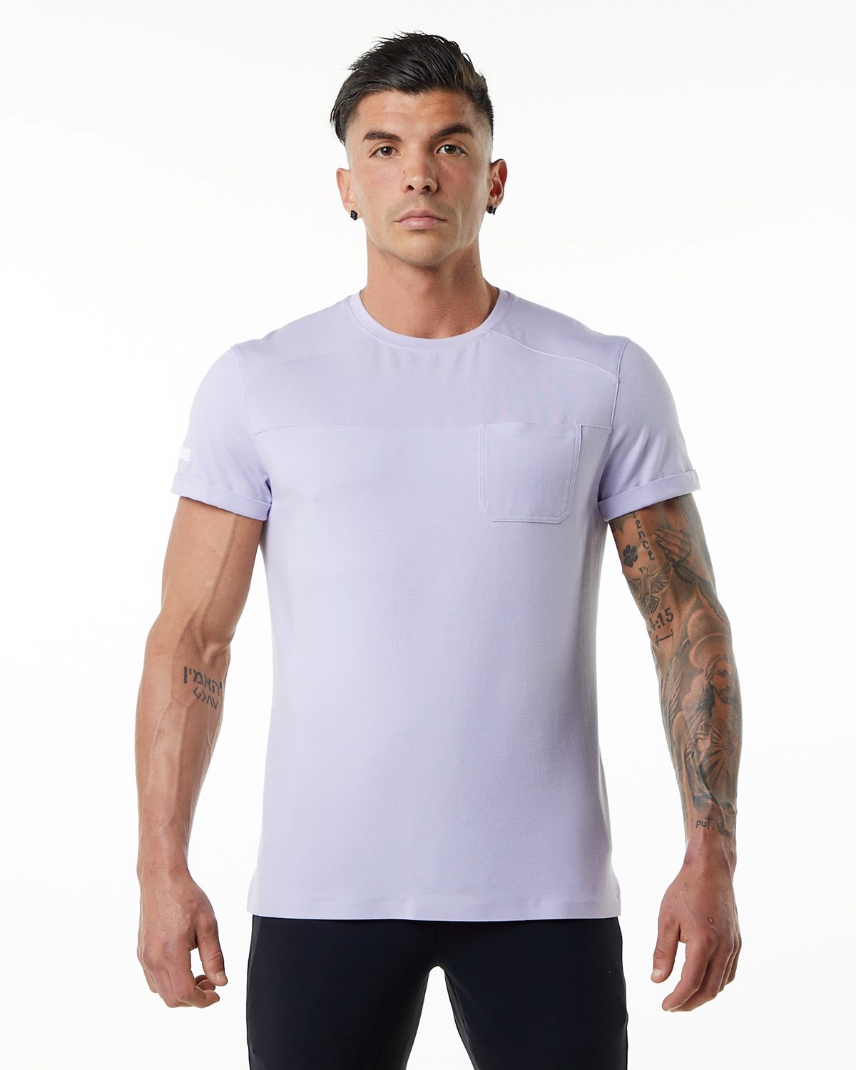 Lilac Haze Alphalete Premium Short Sleeve Pocket Tee | YFBOPI387