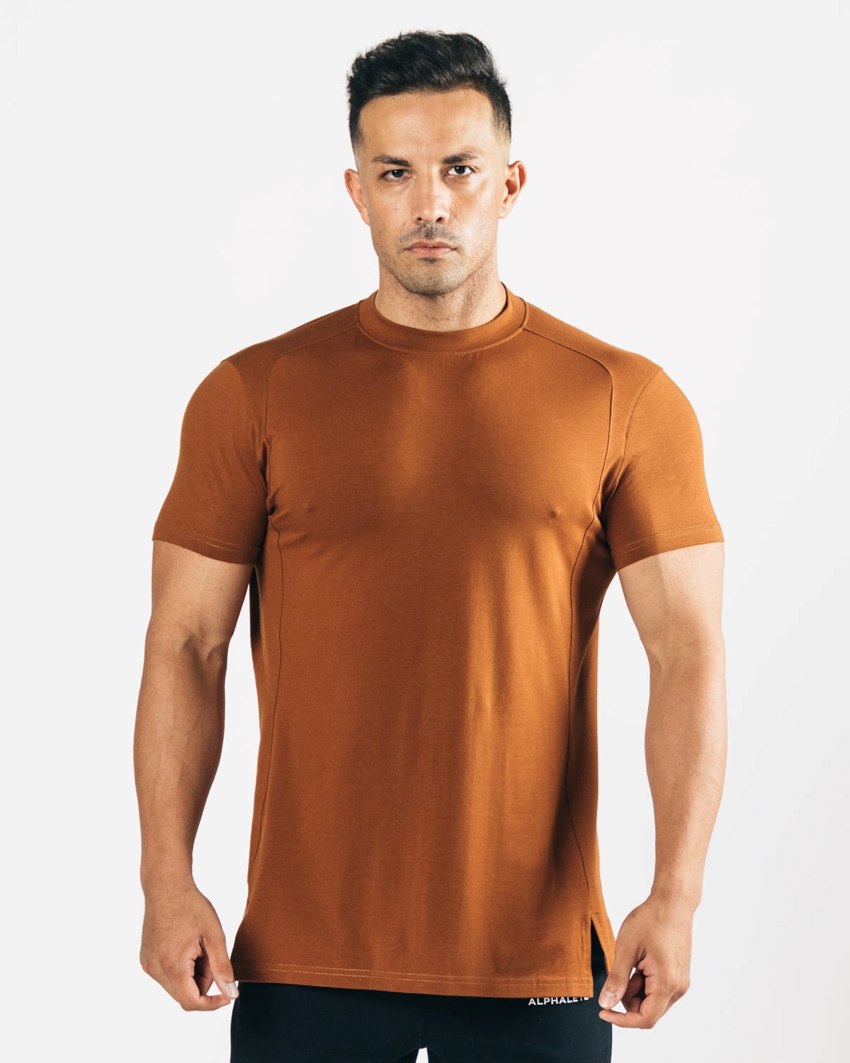 Mahogany Alphalete High-Neck Premium Short Sleeve | UXDPBA743