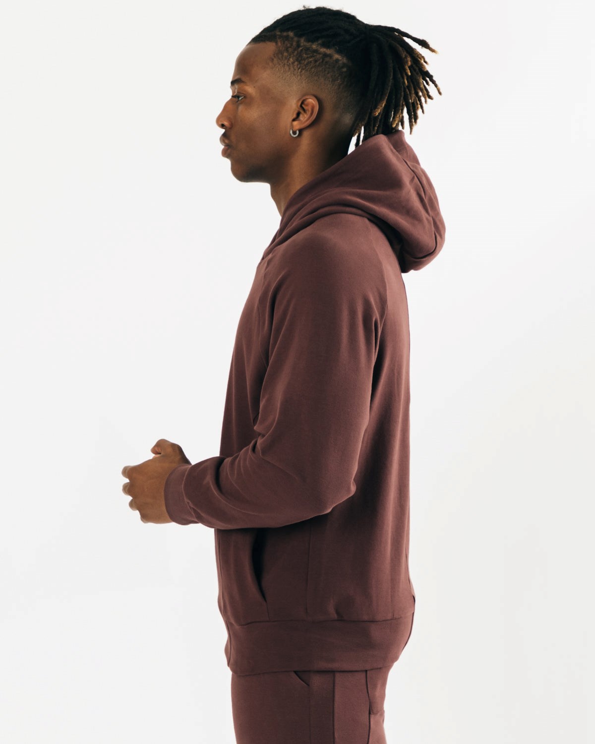 Mahogany Alphalete Relaxed Single-Brushed Pullover Hoodie | IXSVNZ415