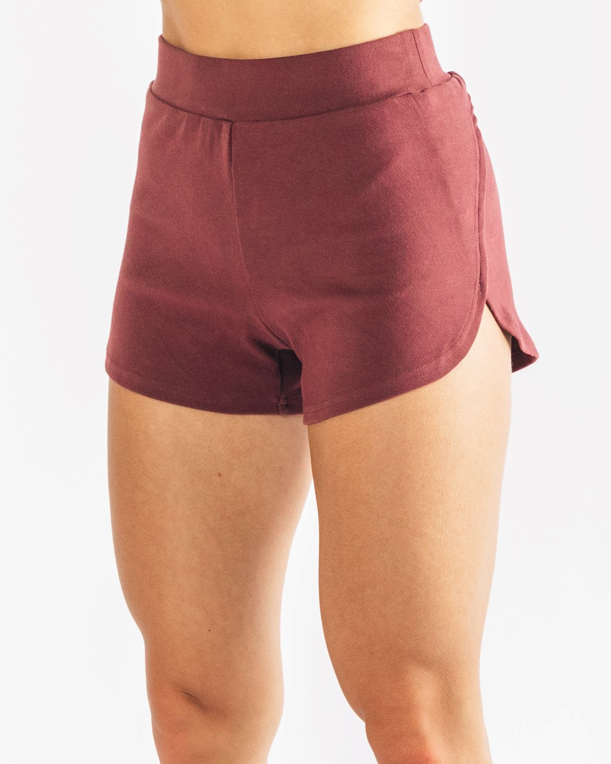 Mahogany Alphalete Relaxed Single-Brushed High Slit Short | QVYRKJ712