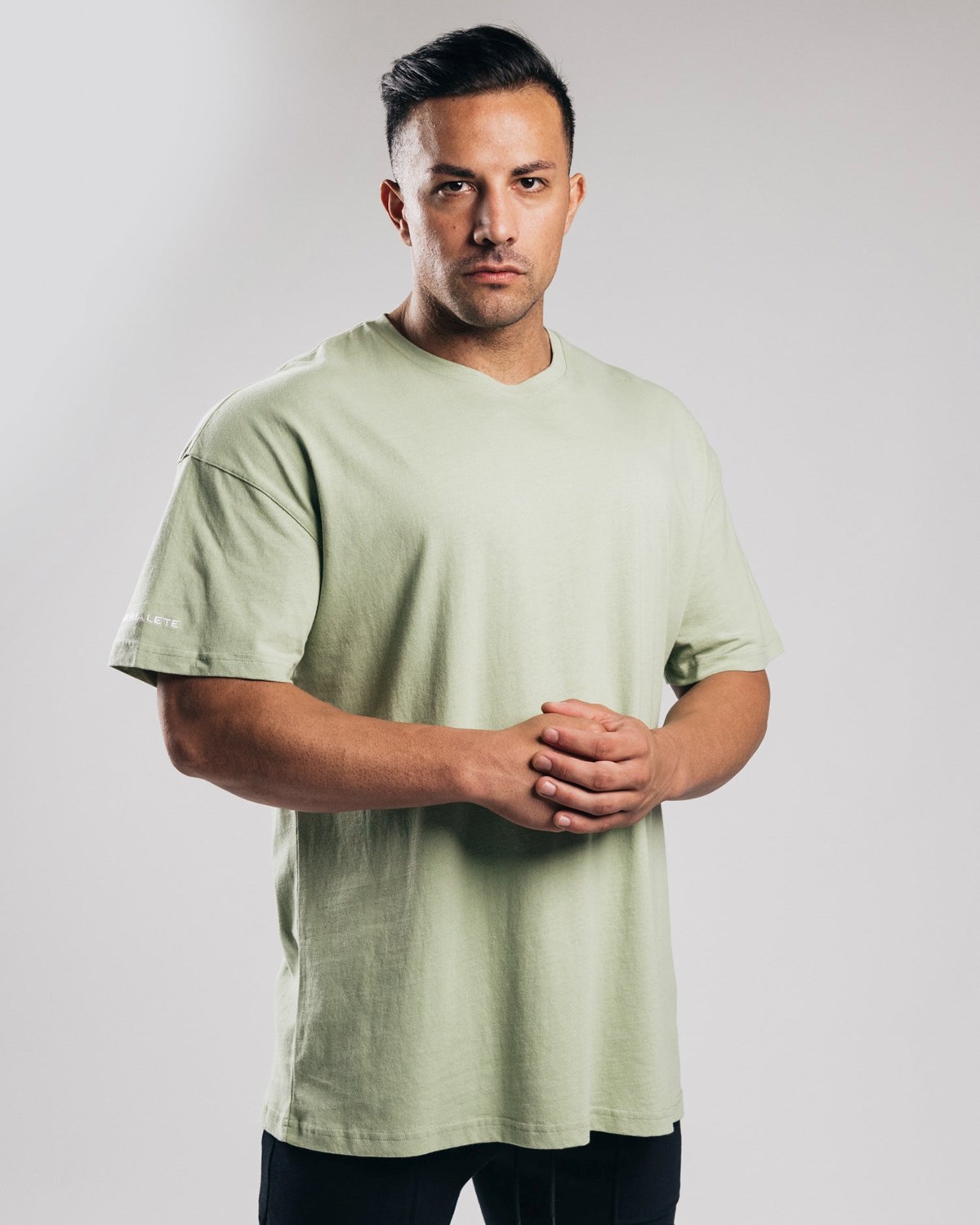 Matcha Alphalete Heavy Cotton Dropped Shoulder Tee | OPFNCS073