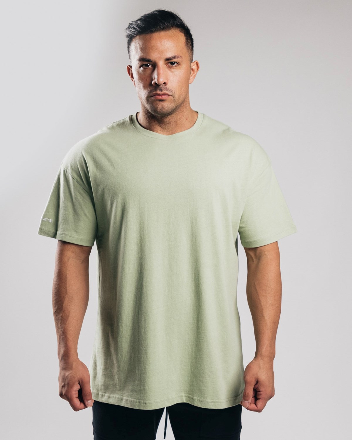 Matcha Alphalete Heavy Cotton Dropped Shoulder Tee | OPFNCS073