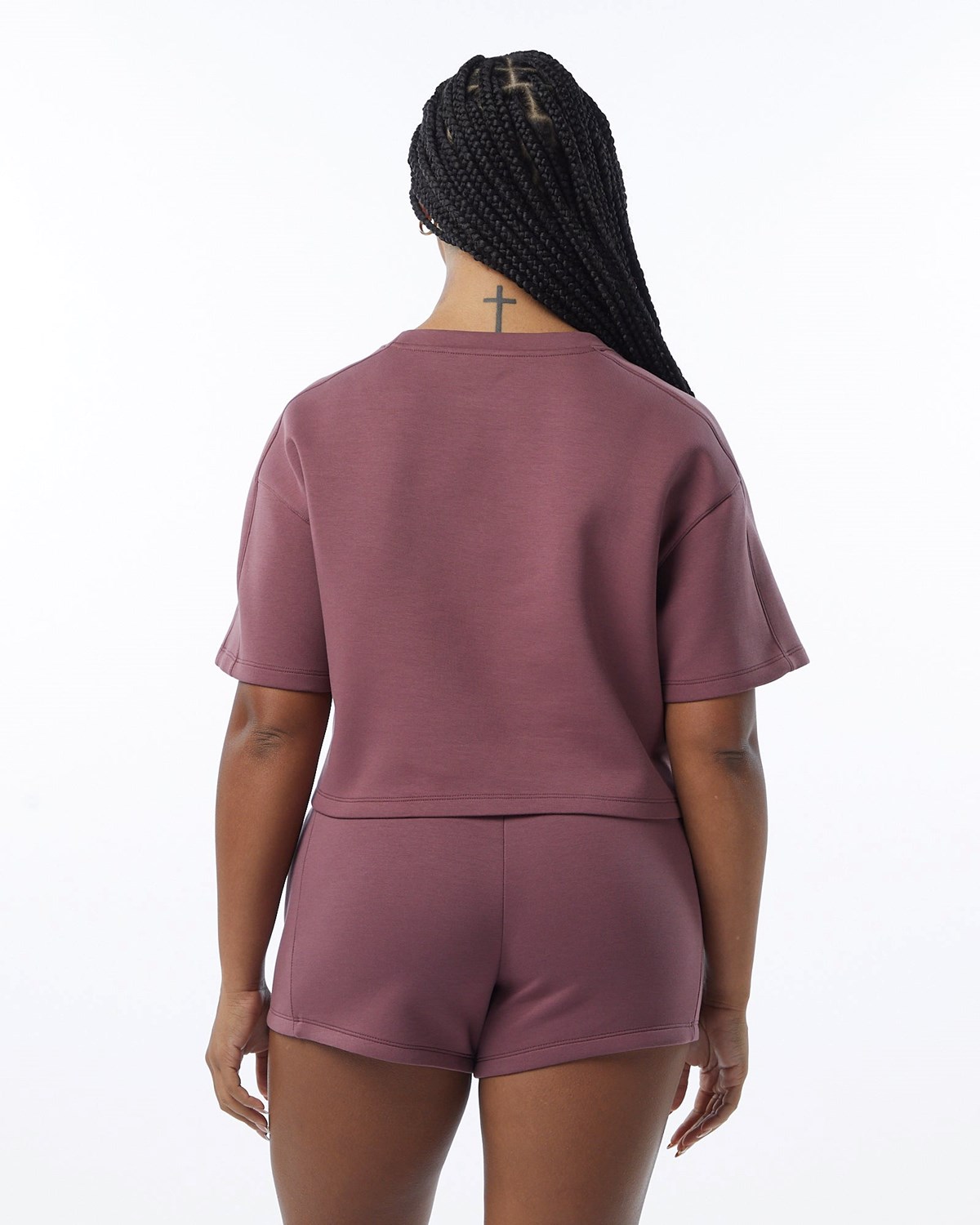 Mauve Alphalete Interlock Knit Crop Pullover | COGYMK018