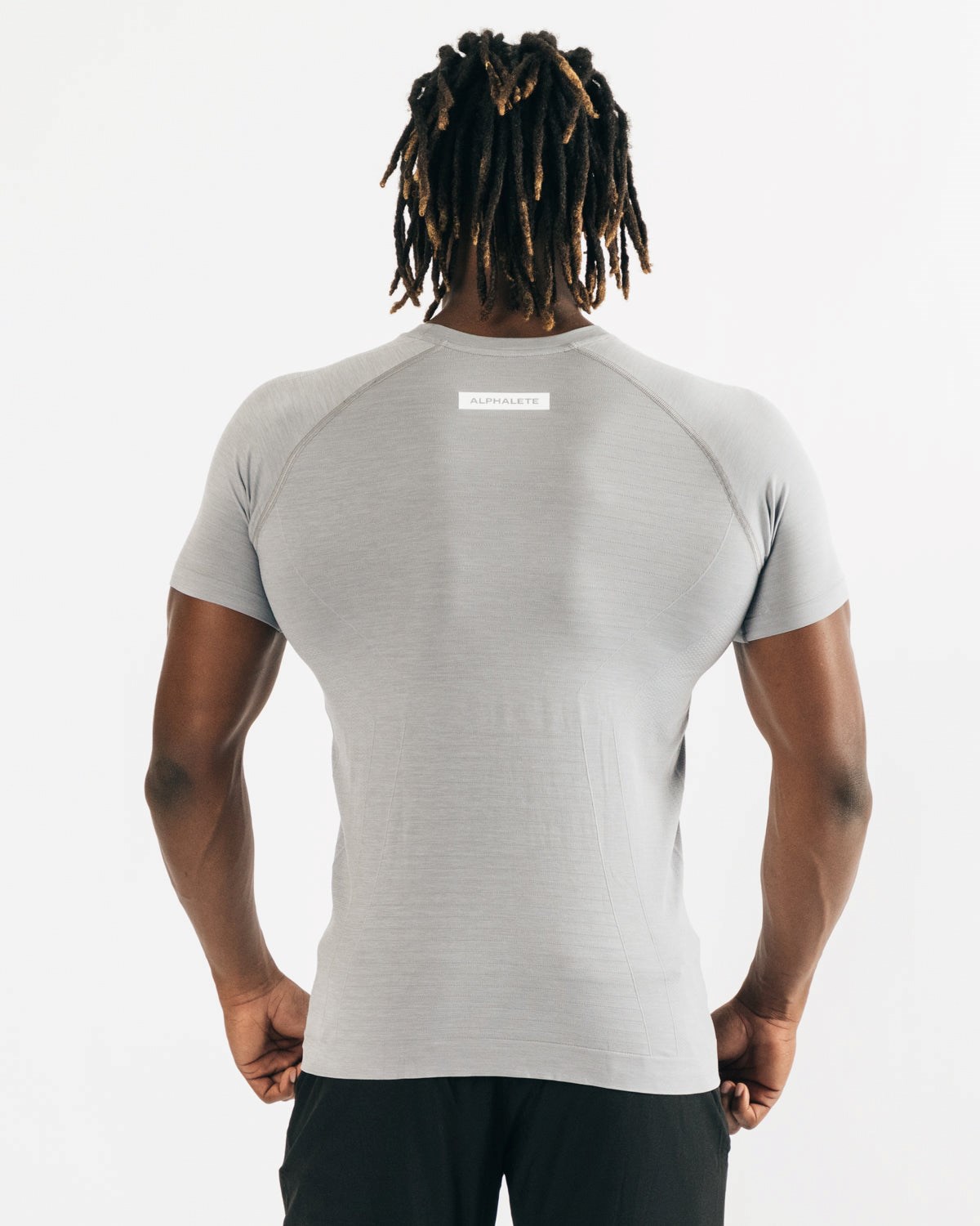 Medium Grey Alphalete High Performance Seamless Short Sleeve Tee | YGVUXD573