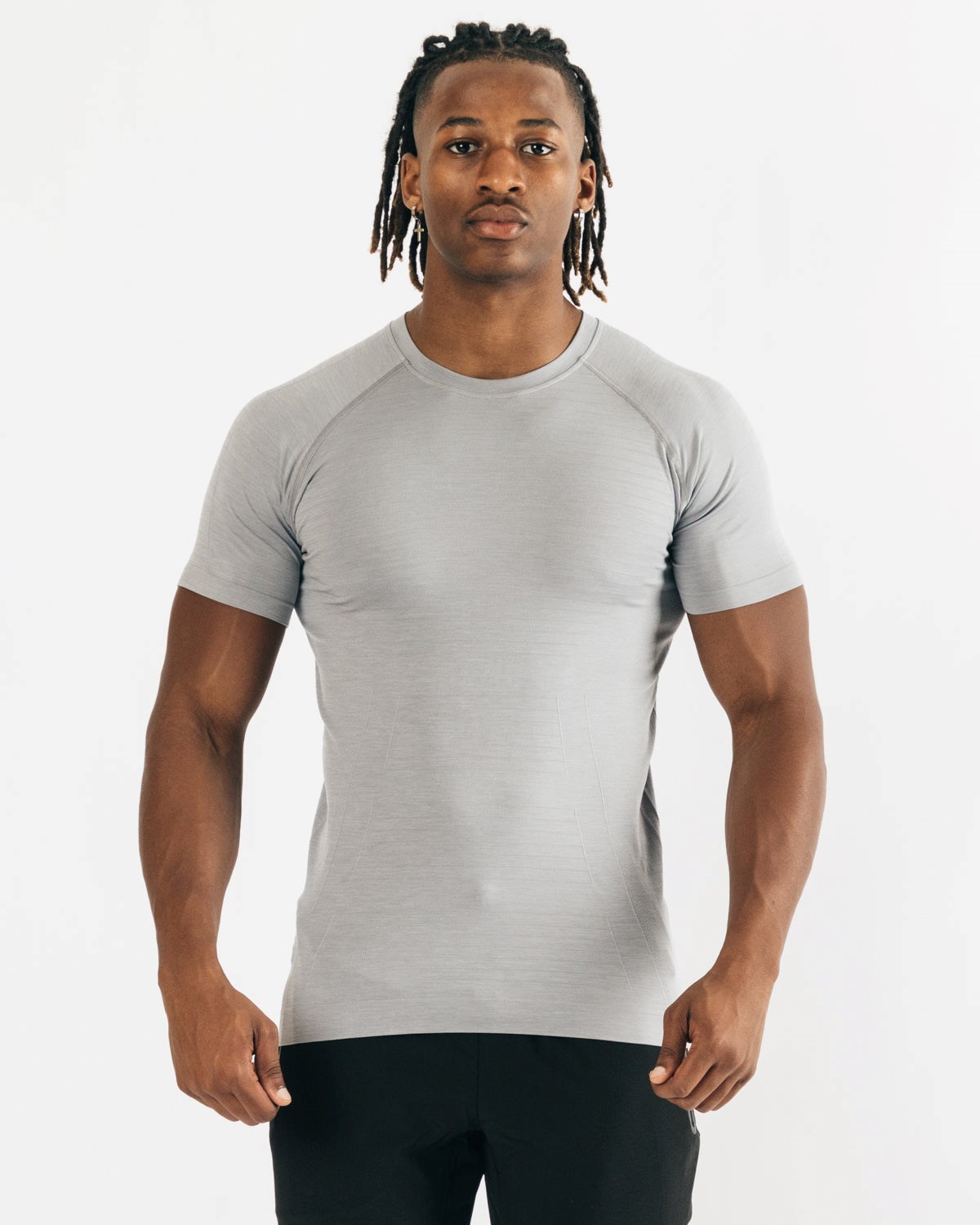 Medium Grey Alphalete High Performance Seamless Short Sleeve Tee | YGVUXD573