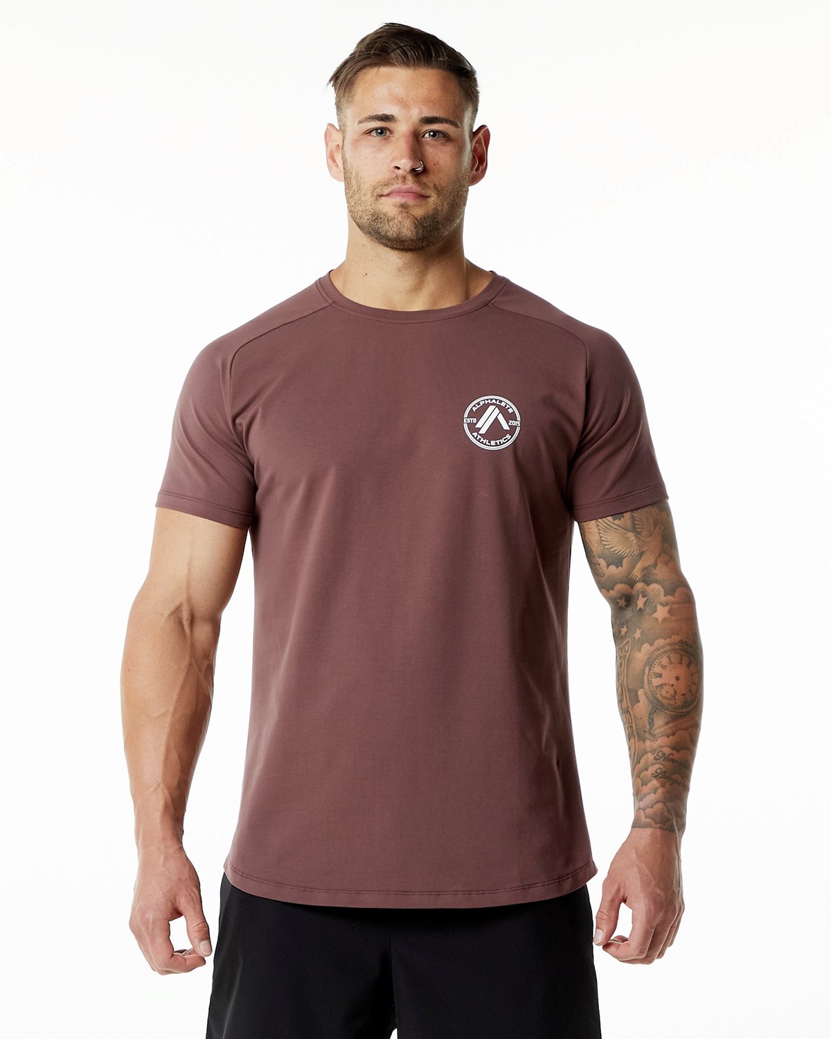 Merlot Alphalete Fitted Performance Short Sleeve | TIVXWJ408