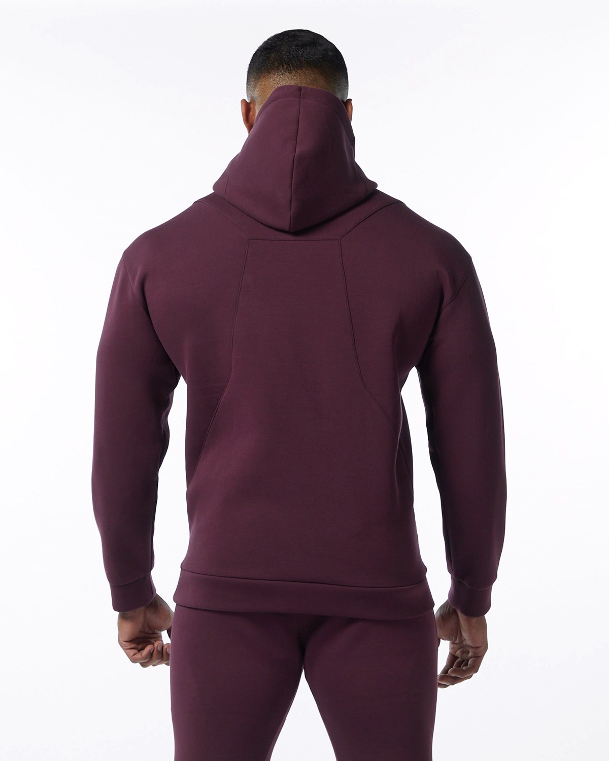 Merlot Alphalete Interlock Knit Hoodie | IZHBQX190