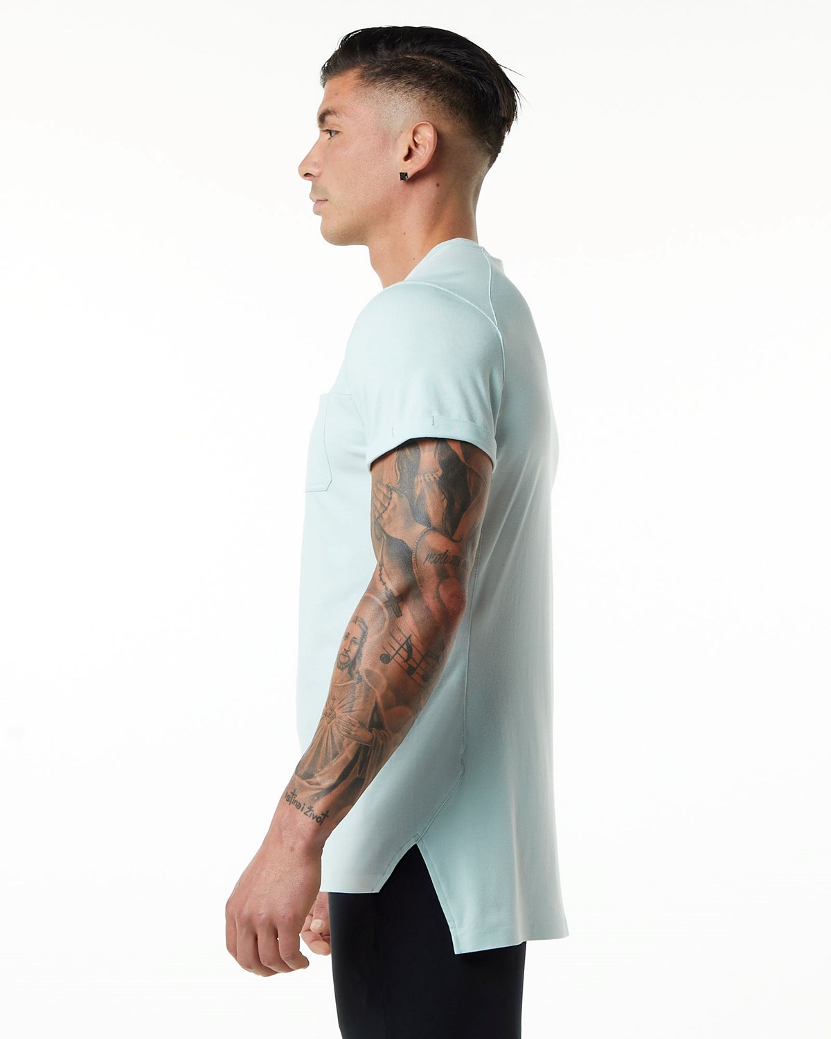 Mirage Blue Alphalete Premium Short Sleeve Pocket Tee | BEAMXD321