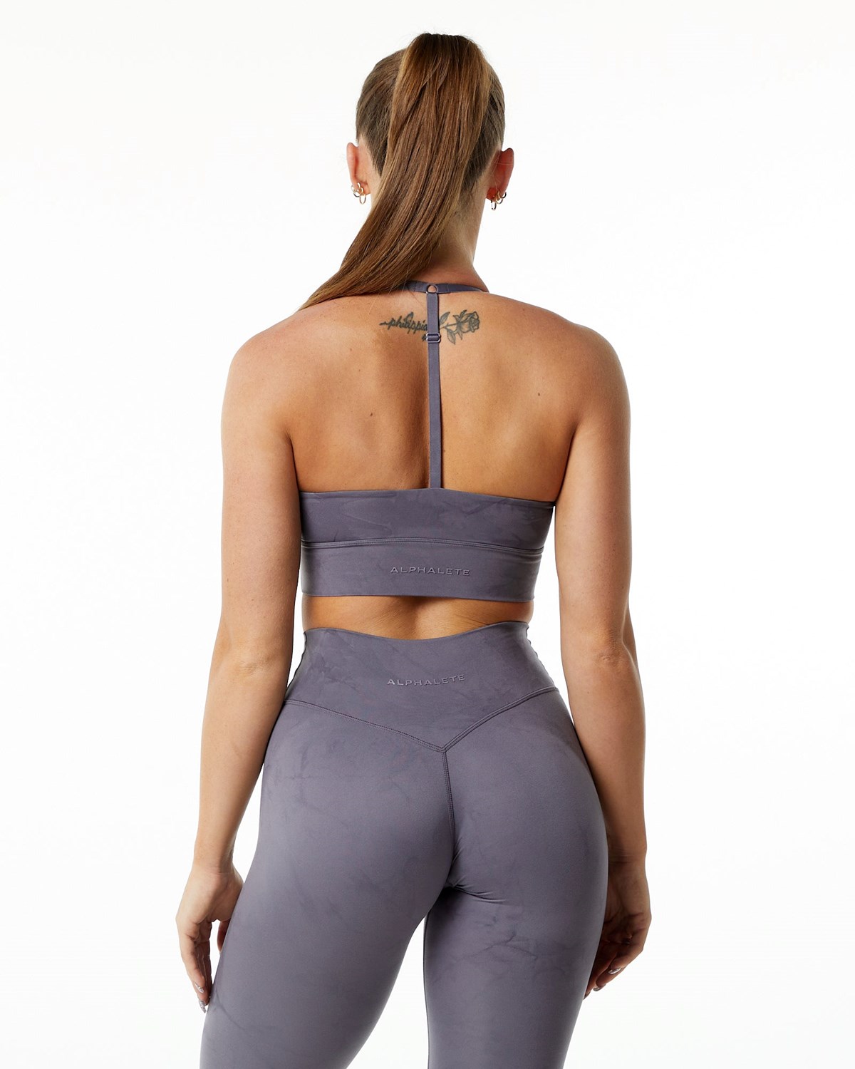 Misty Lilac Alphalete Medium-Impact Luxury Sports Bra | GVQAWE923