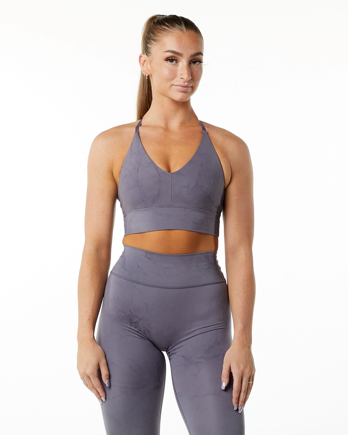 Misty Lilac Alphalete Medium-Impact Luxury Sports Bra | GVQAWE923