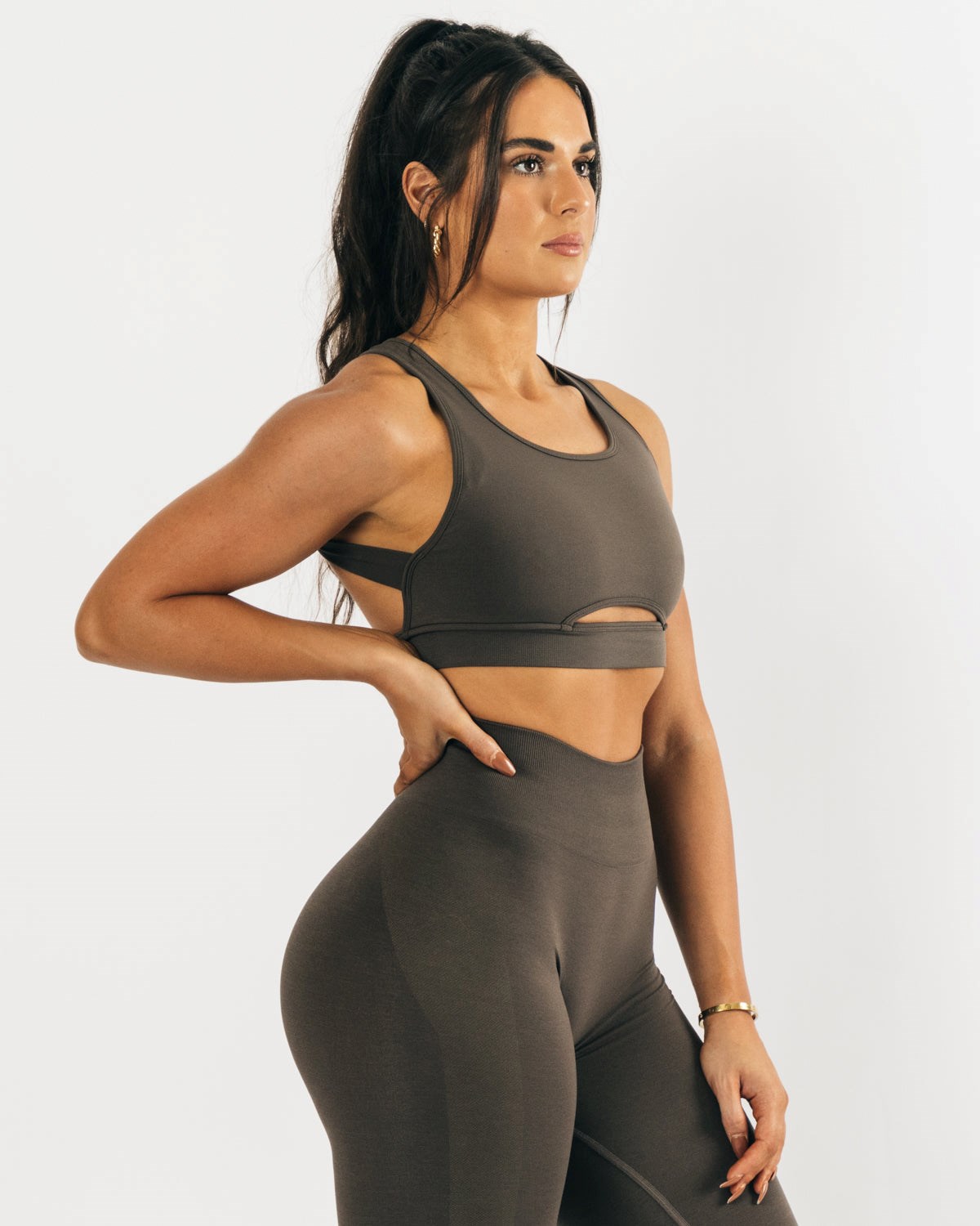 Mocha Alphalete High-Impact Seamless Sports Bra | WXQYKE380