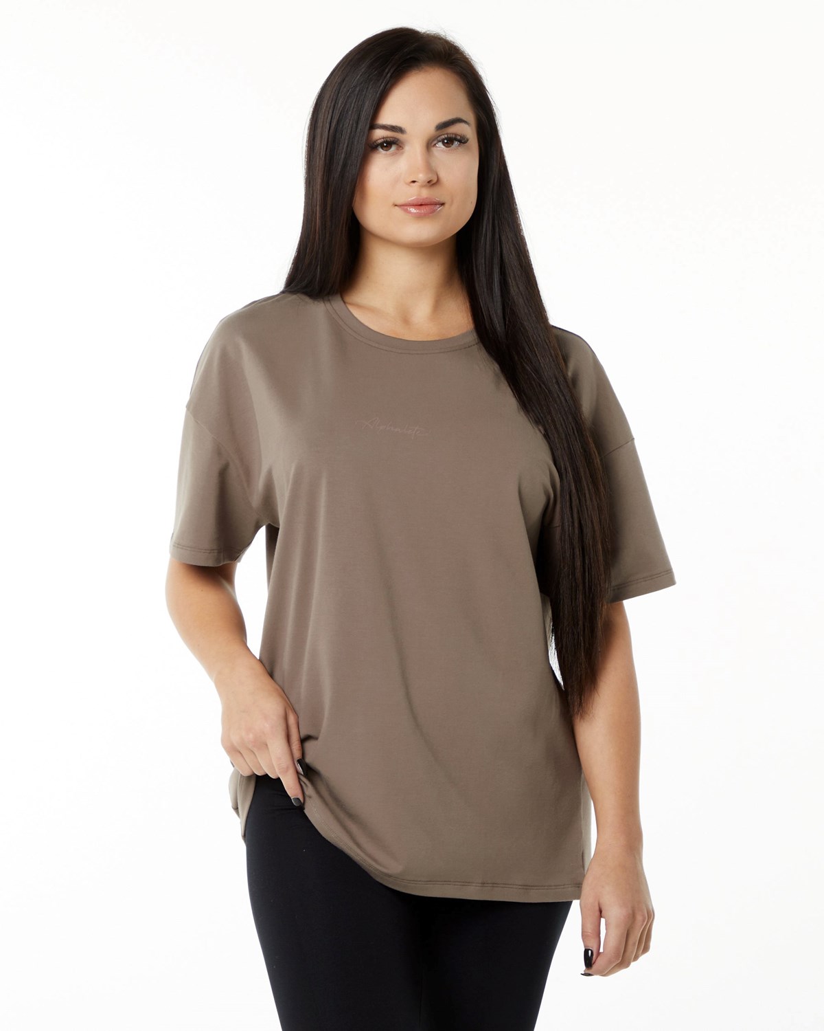 Mocha Alphalete Performance Short Sleeve | JPCYHU320